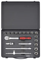 1/2'' Nuss-Set mit Ratsche in MBS 19-tlg.