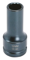 Kraft-Stecknuss 3/4" lang 12-kant 19mm
