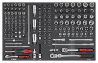 Nuss Kombinationssatz 1/4" und 3/8" SFS-M 142-tlg.