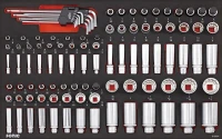 Nusssatz 1/4", 3/8" und 1/2" 12-kant SFS-M SAE 100-tlg.